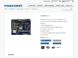 G41MX-K 2.0 driver download page on the Foxconn site