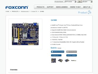 G41MX driver download page on the Foxconn site