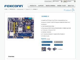 G41MXE-V driver download page on the Foxconn site