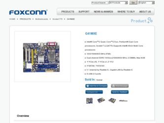 G41MXE driver download page on the Foxconn site