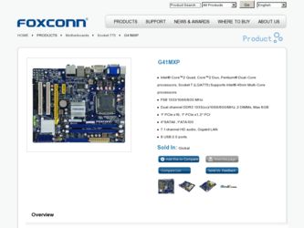 G41MXP driver download page on the Foxconn site
