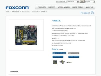 G43MX-K driver download page on the Foxconn site