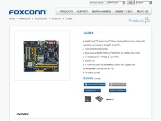 G43MX driver download page on the Foxconn site