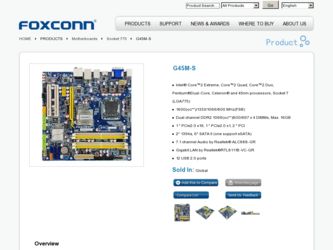G45M-S driver download page on the Foxconn site