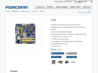 G45M driver download page on the Foxconn site