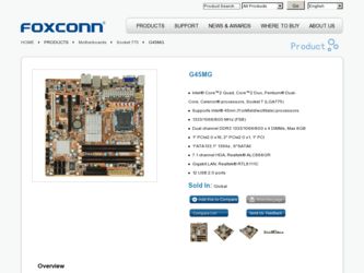 G45MG driver download page on the Foxconn site