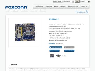 H55MXV LE driver download page on the Foxconn site