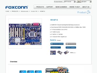 H61AP-S driver download page on the Foxconn site
