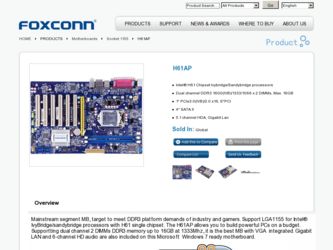 H61AP driver download page on the Foxconn site