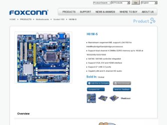 H61M-S driver download page on the Foxconn site