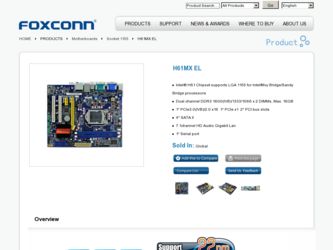 H61MX EL driver download page on the Foxconn site