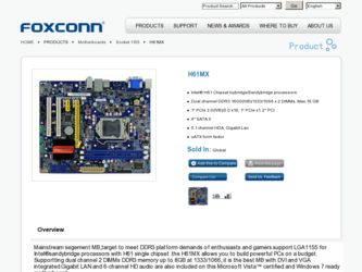 H61MX driver download page on the Foxconn site
