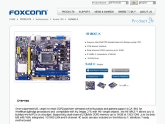 H61MXE-K driver download page on the Foxconn site