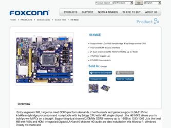 H61MXE driver download page on the Foxconn site