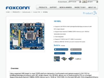 H61MXL driver download page on the Foxconn site
