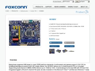 H61MXV driver download page on the Foxconn site