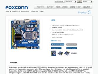 H61S driver download page on the Foxconn site