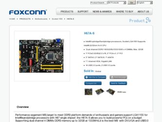 H67A-S driver download page on the Foxconn site