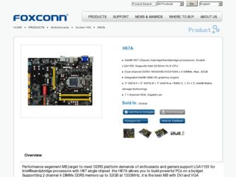 H67A driver download page on the Foxconn site