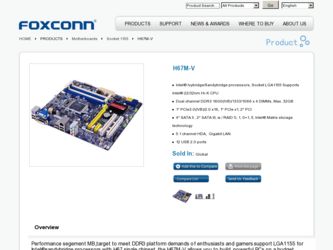 H67M-V driver download page on the Foxconn site