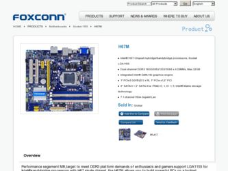 H67M driver download page on the Foxconn site