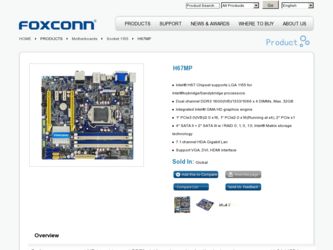 H67MP driver download page on the Foxconn site