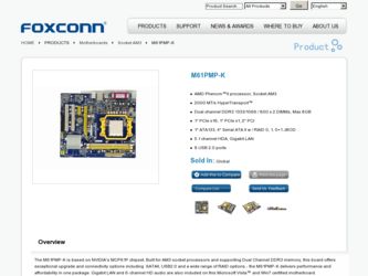 M61PMP-K driver download page on the Foxconn site