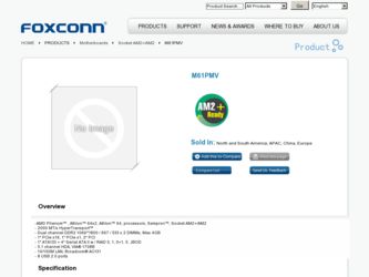 M61PMV driver download page on the Foxconn site
