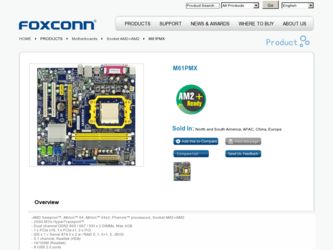 M61PMX driver download page on the Foxconn site