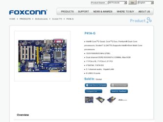 P41A-G driver download page on the Foxconn site