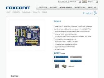 P43A-S driver download page on the Foxconn site