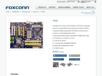 P43A driver download page on the Foxconn site