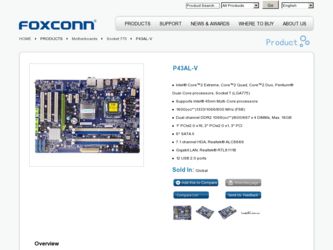 P43AL-V driver download page on the Foxconn site