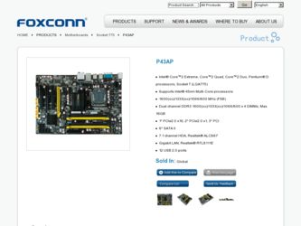 P43AP driver download page on the Foxconn site