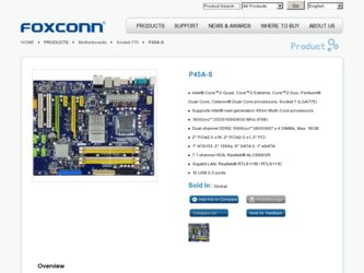 P45A-S driver download page on the Foxconn site