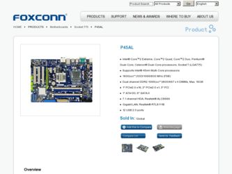 P45AL driver download page on the Foxconn site