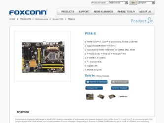 P55A-S driver download page on the Foxconn site