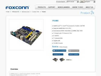 P55MX driver download page on the Foxconn site
