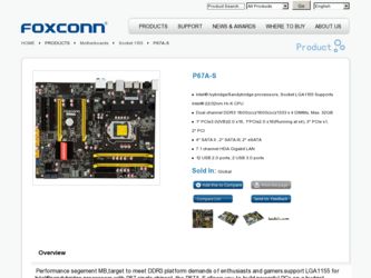 P67A-S driver download page on the Foxconn site