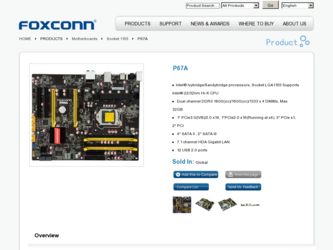 P67A driver download page on the Foxconn site