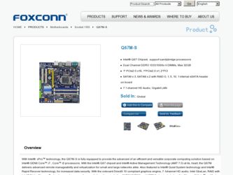 Q67M-S driver download page on the Foxconn site