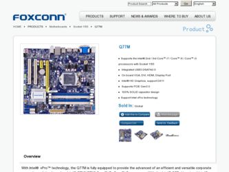 Q77M driver download page on the Foxconn site