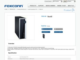 R10-S1 driver download page on the Foxconn site