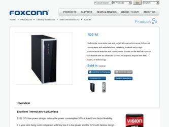 R20-A1 driver download page on the Foxconn site
