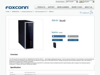 R20-D1 driver download page on the Foxconn site