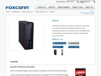 R50-A1 driver download page on the Foxconn site