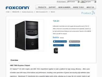 T20-A1 driver download page on the Foxconn site