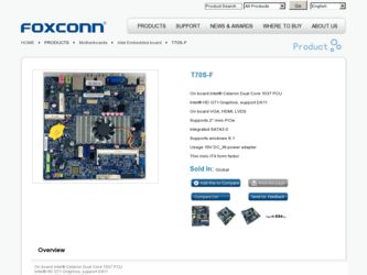 T70S-F driver download page on the Foxconn site