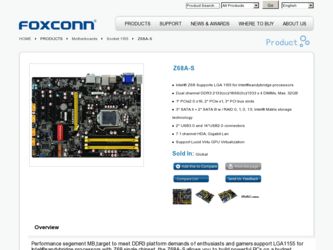 Z68A-S driver download page on the Foxconn site