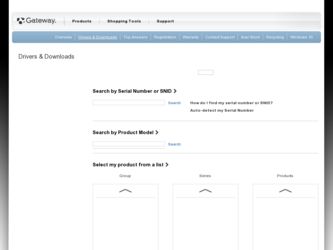 827GM driver download page on the Gateway site